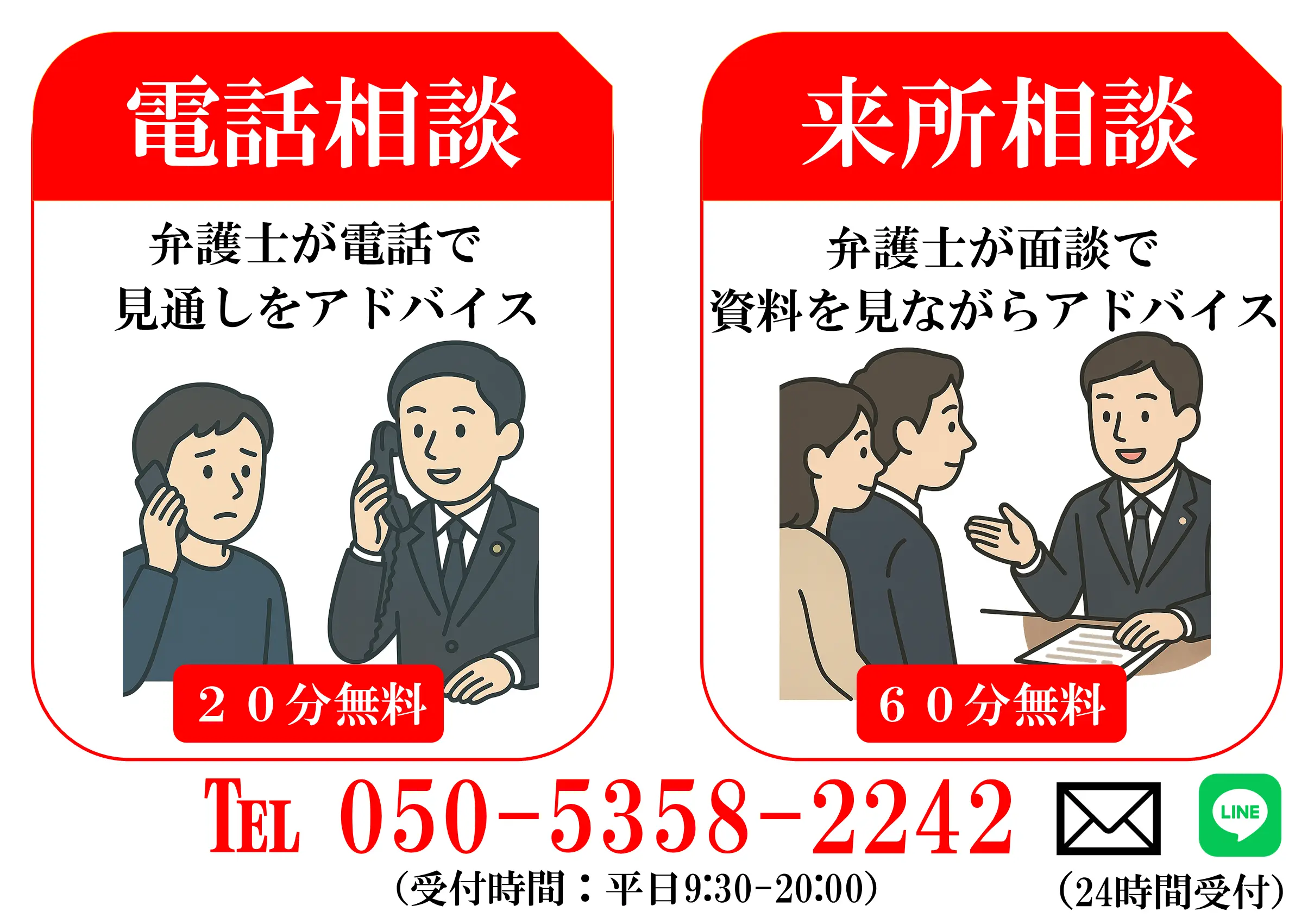 弁護士に電話相談又は面談相談